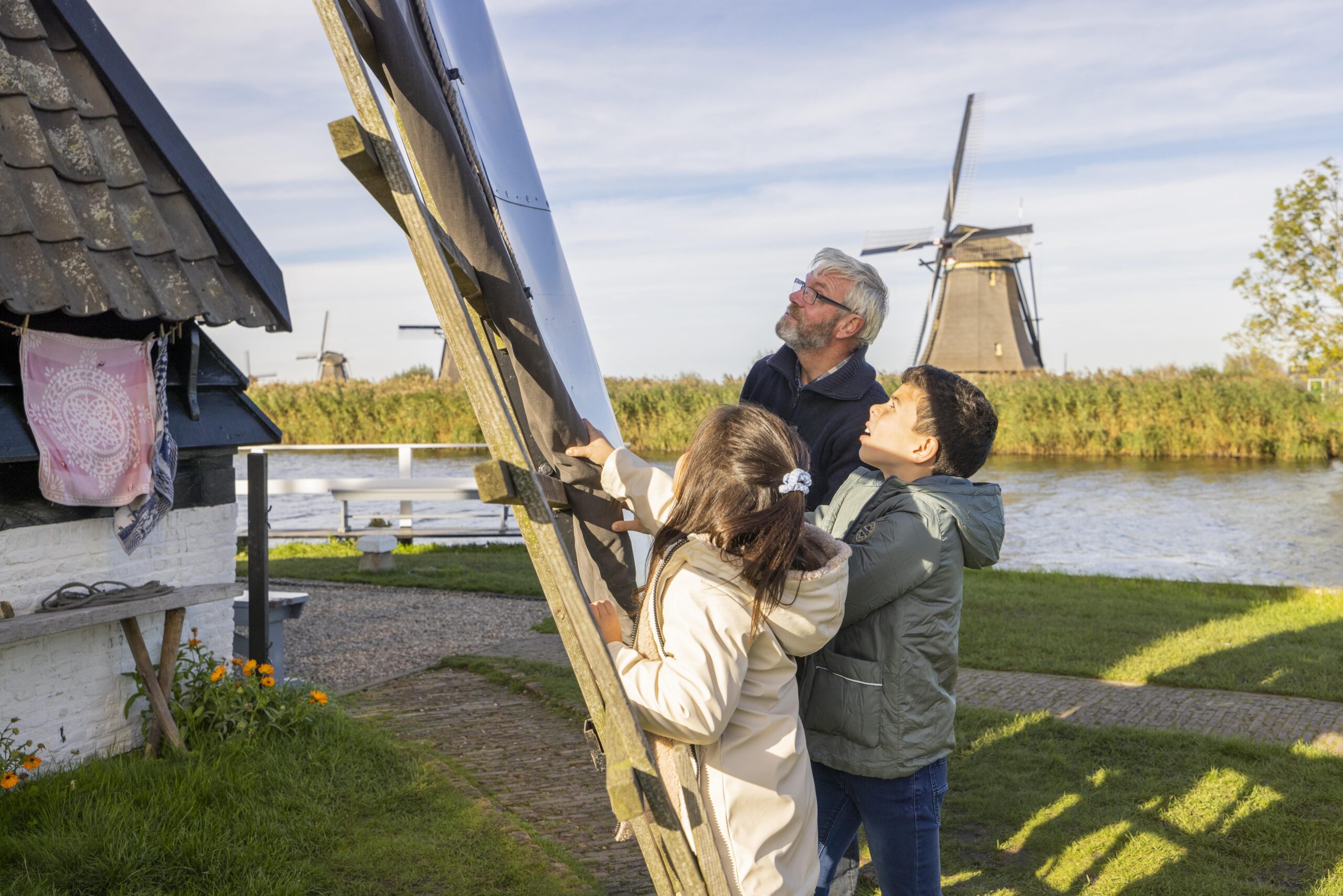 Kinderen uitleg molenaar Kinderdijk